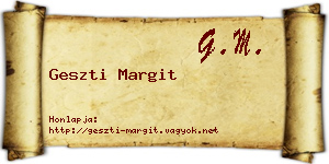 Geszti Margit névjegykártya